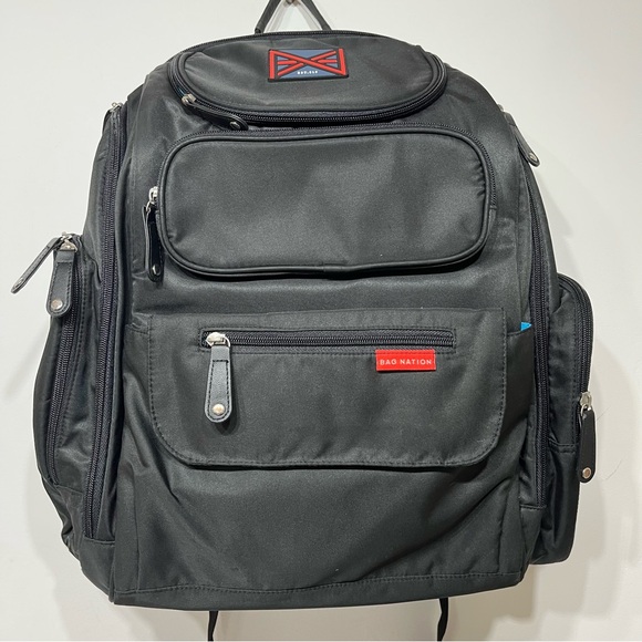Bag Nation Black Diaper Bag Backpack With Stroller Straps - Picture 1 of 16
